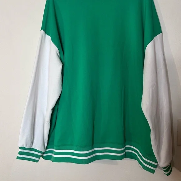 H&M Green Varsity Jacket with White Accents - Picture 6 of 7